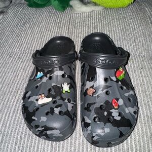 CROCS Black and Gray Camo